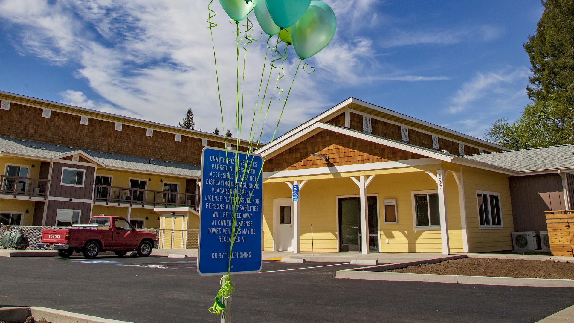 Street view of the entrance to Willow Terrace. slide image